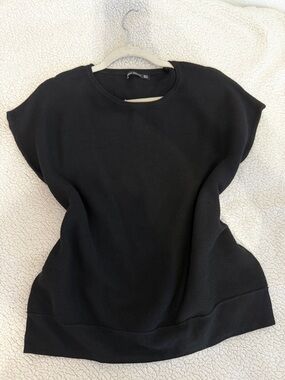 Zara Knit Top Ribbed Short-Sleeve  size S